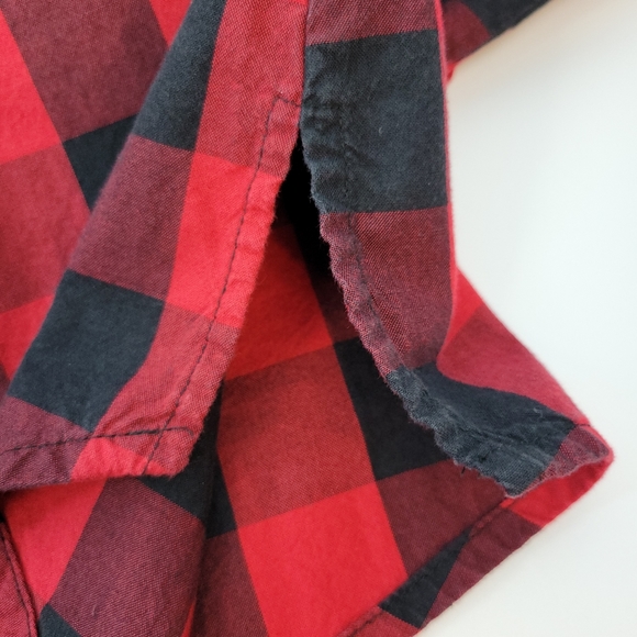 Foxcroft Womens Button Up Check Blouse Red Black Size 10 - Picture 11 of 12